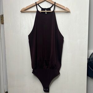 Express Dark Purple Halter Bodysuit
